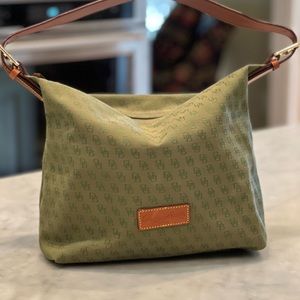 Dooney & Bourke green fabric shoulder bag.